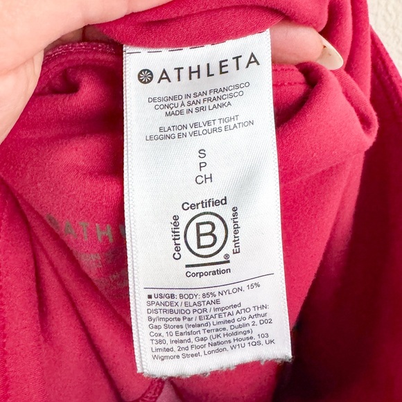 Athleta Elation Velvet Tight Leggings in Pink - Picture 5 of 5